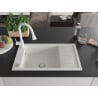 Mexen Elias granite sink 1-bowl with drainer and kitchen tap Elia, white - 6511-20-670101-20