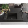 Mexen Elias granite sink 1-bowl with drainer and kitchen faucet Elia, black/gold metallic - 6511-75-670101-50-B