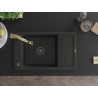 Mexen Elias granite sink 1-bowl with drainer and kitchen faucet Elia, black/gold metallic - 6511-75-670101-50-B