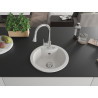 Mexen Diego granite kitchen sink 1-bowl with Elia kitchen faucet, white - 6512-20-670101-00