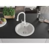 Mexen Diego granite kitchen sink single-bowl with Elia kitchen faucet, white - 6512-20-670101-20