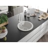Mexen Diego granite kitchen sink single-bowl with Elia kitchen faucet, white - 6512-20-670101-20