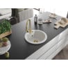 Mexen Diego 1-bowl granite sink with Elia kitchen tap, white - 6512-20-670101-50