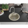Mexen Diego 1-bowl granite sink with Elia kitchen faucet, beige - 6512-69-670101-00