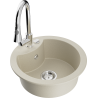 Mexen Diego 1-bowl granite sink with Elia kitchen faucet, beige - 6512-69-670101-00