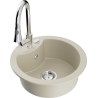 Mexen Diego 1-compartment granite sink with a kitchen mixer tap Elia, Beige - 6512-69-670101-00