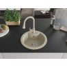 Mexen Diego 1-bowl granite sink with Elia kitchen tap, beige - 6512-69-670101-69