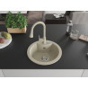 Mexen Diego granite kitchen sink 1-bowl with Elia kitchen faucet, beige - 6512-69-670101-69