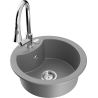 Mexen Diego 1-bowl granite sink with Elia kitchen faucet, gray - 6512-71-670101-00