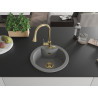 Mexen Diego 1-bowl granite sink with Elia kitchen faucet, gray - 6512-71-670101-50