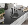 Mexen Diego 1-bowl Granite Sink with Elia Kitchen Tap, Grey - 6512-71-670101-70