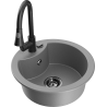 Mexen Diego 1-bowl granite sink with Elia kitchen faucet, gray - 6512-71-670101-70-B