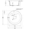 Mexen Diego 1-compartment granite sink with a kitchen mixer tap Elia, Black/Silver metallic - 6512-73-670101-70-B