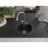 Mexen Diego granit sink single-bowl with kitchen faucet Elia, black/golden metallic - 6512-75-670101-00