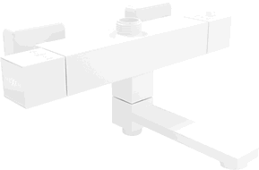 Mexen Cube thermostatic bath and shower mixer tap, White - 77910-20