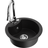 Mexen Diego 1-compartment granite sink with a kitchen mixer tap Elia, Black - 6512-77-670101-00