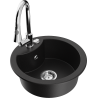 Mexen Diego granite sink 1-bowl with Elia kitchen tap, black - 6512-77-670101-00