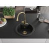 Mexen Diego granite sink 1-bowl with Elia kitchen tap, black - 6512-77-670101-50