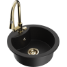 Mexen Diego 1-bowl granite sink with Elia kitchen faucet, black - 6512-77-670101-50