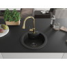 Mexen Diego granite single-bowl sink with kitchen faucet Elia, black - 6512-77-670101-50-B