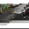 Mexen Bruno granite sink 1-bowl with drainer and Elia kitchen tap, black/gold metallic - 6513-75-670101-50