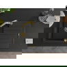 Mexen Bruno 1-compartment granite sink with a drip tray and kitchen mixer tap Elia, Black/Gold metallic - 6513-75-670101-50