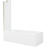 Mexen Vega 150 x 70 cm rectangular bathtub with panels and a 1-wing screen 50 cm, transparent, gold - 550115070X9505000050