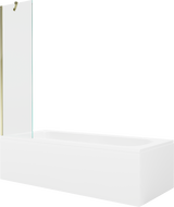 Mexen Vega rectangular bathtub 150 x 70 cm with casing and 1-wing screen 50 cm, transparent, gold - 550115070X9505000050