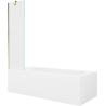 Mexen Vega rectangular bathtub 160 x 70 cm with casing and 1-wing screen 50 cm, transparent, gold - 550116070X9505000050