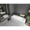 Mexen Vega rectangular bathtub 180 x 80 cm with casing and 1-wing screen 60 cm, transparent, gold - 550118080X9506000050