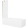 Mexen Vega rectangular bathtub 170 x 70 cm with enclosure and 1-wing screen 60 cm, transparent, gold - 550117070X9506000050