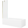 Mexen Vega rectangular bathtub 160 x 70 cm with enclosure and 1-wing screen 60 cm, transparent, gold - 550116070X9506000050
