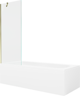Mexen Vega rectangular bathtub 150 x 70 cm with casing and 1-wing screen 70 cm, transparent, gold - 550115070X9507000050
