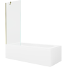 Mexen Vega rectangular bathtub 160 x 70 cm with enclosure and 1-wing screen 70 cm, transparent, gold - 550116070X9507000050