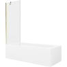 Mexen Vega rectangular bathtub 170 x 70 cm with casing and 1-panel screen 70 cm, transparent, gold - 550117070X9507000050