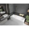 Mexen Vega rectangular bath 170 x 70 cm with panel and 1-wing screen 80 cm, transparent, gold - 550117070X9508000050