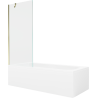 Mexen Vega rectangular bath 170 x 70 cm with panel and 1-wing screen 80 cm, transparent, gold - 550117070X9508000050