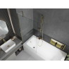 Mexen Vega rectangular bathtub 160 x 70 cm with enclosure and single-pane screen 80 cm, transparent, gold - 550116070X9508000050