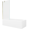 Mexen Vega rectangular bathtub 150 x 70 cm with enclosure and 1-panel screen 80 cm, transparent, gold - 550115070X9508000050