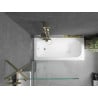 Mexen Vega Rectangular Bath 150 x 70 cm with Panel and 1-Panel Screen 90 cm, Transparent, Gold - 550115070X9509000050