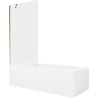 Mexen Vega 160 x 70 cm rectangular bathtub with panels and a 1-wing screen 90 cm, transparent, gold - 550116070X9509000050