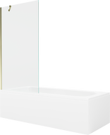 Mexen Vega rectangular bath 170 x 70 cm with housing and 1-wing screen 90 cm, transparent, gold - 550117070X9509000050