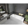 Mexen Vega rectangular bathtub 170 x 70 cm with housing and 1-leaf screen 90 cm, transparent, gold - 550117070X9509000050