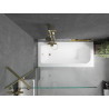 Mexen Vega rectangular bathtub 150 x 70 cm with enclosure and 1-wing screen 100 cm, transparent, gold - 550115070X9510000050