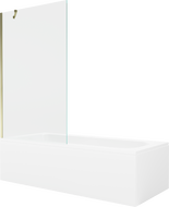 Mexen Vega 180 x 80 cm rectangular bathtub with housing and 1-wing screen 100 cm, transparent, gold - 550118080X9510000050