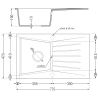 Mexen Cesar 1-compartment granite sink with a drip tray and kitchen mixer tap Elia, Black - 6514-77-670101-50