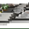 Mexen Andres 1.5-compartment granite sink with a drip tray and kitchen mixer tap Elia, White - 6515-20-670101-20