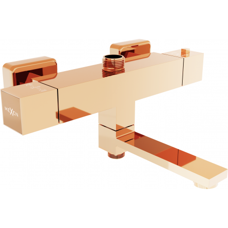 Mexen Cube thermostatic bathtub-shower mixer, rose gold - 77910-60