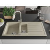 Mexen Andres granit sink 1.5-bowl with drainer and Elia kitchen faucet, beige - 6515-69-670101-00
