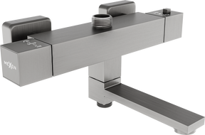 Mexen Cube thermostatic bathtub-shower faucet, brushed gun gray - 77910-66
